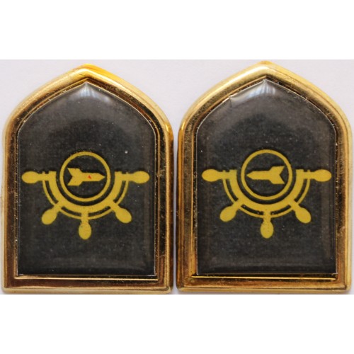 Iran Islam Shia Military IRGC Missile and beach to sea artillery Collar Badge Branch Insignia