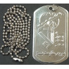 Iran Basij of Sepah Pasdaran IRGC Revolutionary Guards Military Dog Tag Dogtag Pendant with Chain