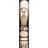 Iranian Islamic Shia Sufi Dervish Walking Stick – Resin Relief Figures on Metal Shaft