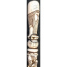 Iranian Islamic Shia Sufi Dervish Walking Stick – Resin Relief Figures on Metal Shaft
