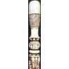 Iranian Islamic Shia Sufi Dervish Walking Stick – Resin Relief Figures on Metal Shaft