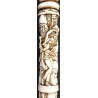 Iranian Islamic Shia Sufi Dervish Walking Stick – Resin Relief Figures on Metal Shaft