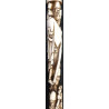 Iranian Islamic Shia Sufi Dervish Walking Stick – Resin Relief Figures on Metal Shaft