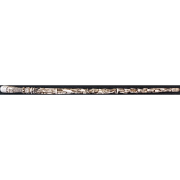 Iranian Islamic Shia Sufi Dervish Walking Stick – Resin Relief Figures on Metal Shaft
