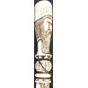 Iranian Islamic Shia Sufi Dervish Walking Stick – Resin Relief Figures on Metal Shaft