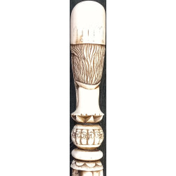 Iranian Islamic Shia Sufi Dervish Walking Stick – Resin Relief Figures on Metal Shaft
