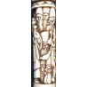 Iranian Islamic Shia Sufi Dervish Walking Stick – Resin Relief Figures on Metal Shaft