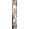 Iranian Islamic Shia Sufi Dervish Walking Stick – Resin Relief Figures on Metal Shaft