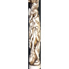 Iranian Islamic Shia Sufi Dervish Walking Stick – Resin Relief Figures on Metal Shaft
