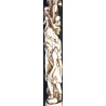 Iranian Islamic Shia Sufi Dervish Walking Stick – Resin Relief Figures on Metal Shaft