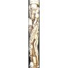 Iranian Islamic Shia Sufi Dervish Walking Stick – Resin Relief Figures on Metal Shaft