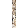 Iranian Islamic Shia Sufi Dervish Walking Stick – Resin Relief Figures on Metal Shaft