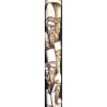 Iranian Islamic Shia Sufi Dervish Walking Stick – Resin Relief Figures on Metal Shaft
