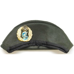 Iran Military Islamic Revolutionary Guards Corps ( Sepah-e Pasdaran, IRG, IRGC ) Commandos Green Beret Hat & Badge