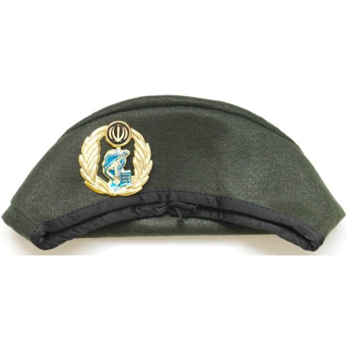 Iran Military Islamic Revolutionary Guards Corps ( Sepah-e Pasdaran, IRG, IRGC ) Commandos Green Beret Hat & Badge