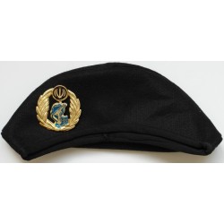 Iran Military Islamic Revolutionary Guards Corps ( Sepah-e Pasdaran, IRG, IRGC ) Commandos Black Beret Hat & Badge