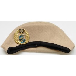 Iran Military Islamic Revolutionary Guards Corps ( Sepah-e Pasdaran, IRG, IRGC ) Commandos Khaki Beret Hat & Badge