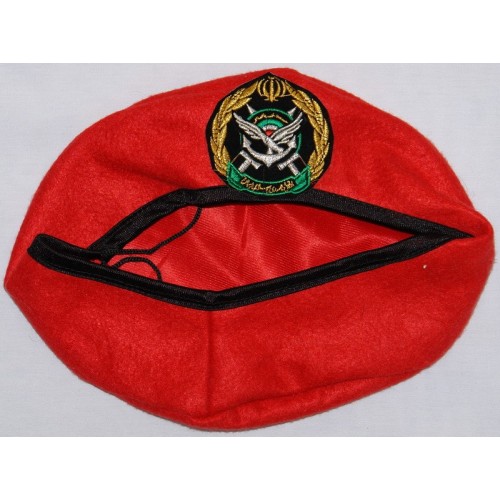 Iran Military Artesh Ground Forces Commandos Red Beret Hat & Patch