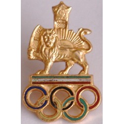 Iran Shah Pahlavi Reign National Olympic Committee N.O.C. Lion & Sun with Taj (Crown) NOC Pin