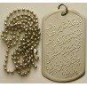 IRAN Islam Shia NADE ALI Dua Military Style Tag Dog Tag Dogtag Pendant with Chain
