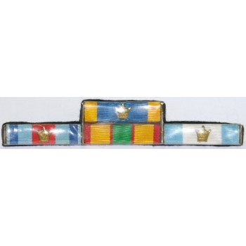 Iran Shah Era Military Generals Medal Ribbon Bar with Taj on