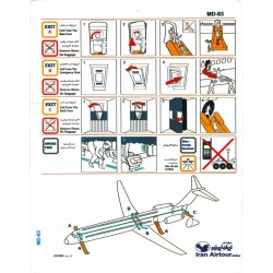 Iran Airtour Airlines Boeing MD-83 Safety Card
