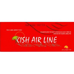 Iran Kish Airlines Kish Island to Dubai, UAE, Used Passenger Flight Ticket