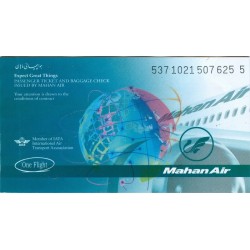 Iran Mahan Air Airlines Kish Island to Tehran Used Passenger Flight Ticket