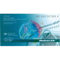 Iran Mahan Air Airlines Kish Island to Tehran Used Passenger Flight Ticket