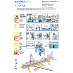 Russia Aeroflot Airlines Aircraft A 319-100 Safety Card