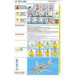 Russia Aeroflot Airlines Aircraft A 319-100 Safety Card