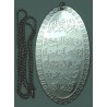 Islam Shia Wa En Yakad Ayat of Quran White Magic Large Military Style Tag Dog Tag Dogtag Pendant with Chain