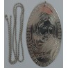 Iran Islam Shia Imam Husain Large Military Style Tag Dog Tag Dogtag Pendant with Chain
