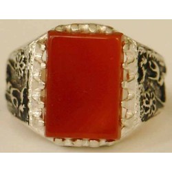 Iran Islam Shia Imam Ali Name Natural Agate Aqeeq Aqiq Sterling Silver 925 Ring