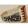 Iran Islam Shia Imam Ali Name Natural Agate Aqeeq Aqiq Sterling Silver 925 Ring