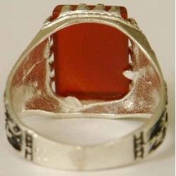 Iran Islam Shia Imam Ali Name Natural Agate Aqeeq Aqiq Sterling Silver 925 Ring