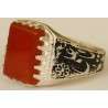 Iran Islam Shia Imam Ali Name Natural Agate Aqeeq Aqiq Sterling Silver 925 Ring