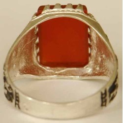 Iran Islam Shia Imam Ali Name Natural Agate Aqeeq Aqiq Sterling Silver 925 Ring