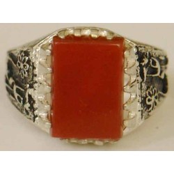 Iran Islam Shia Imam Ali Name Natural Agate Aqeeq Aqiq Sterling Silver 925 Ring