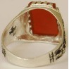 Iran Islam Shia Imam Ali Name Natural Agate Aqeeq Aqiq Sterling Silver 925 Ring