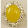 Iran Natural Yellow Agate Aqeeq Aqiq Silver 900 Lady's Ring
