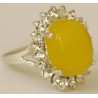 Iran Natural Yellow Agate Aqeeq Aqiq Silver 900 Lady's Ring