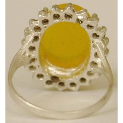Iran Natural Yellow Agate Aqeeq Aqiq Silver 900 Lady's Ring