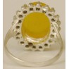 Iran Natural Yellow Agate Aqeeq Aqiq Silver 900 Lady's Ring