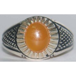 Iran Natural Agate Aqeeq Aqiq Silver 900 Ring