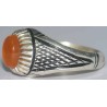 Iran Natural Agate Aqeeq Aqiq Silver 900 Ring