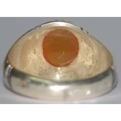 Iran Natural Agate Aqeeq Aqiq Silver 900 Ring