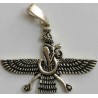 Iran Persia Silver 800 Zoroastrian Farvahar Wing Necklace Pendant