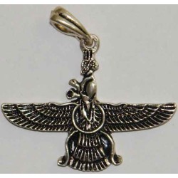Iran Persia Silver 800 Zoroastrian Farvahar Wing Necklace Pendant