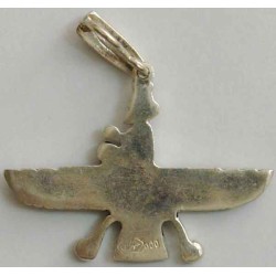 Iran Persia Silver 800 Zoroastrian Farvahar Wing Necklace Pendant